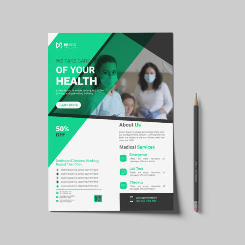 Medical flyer template cover image.