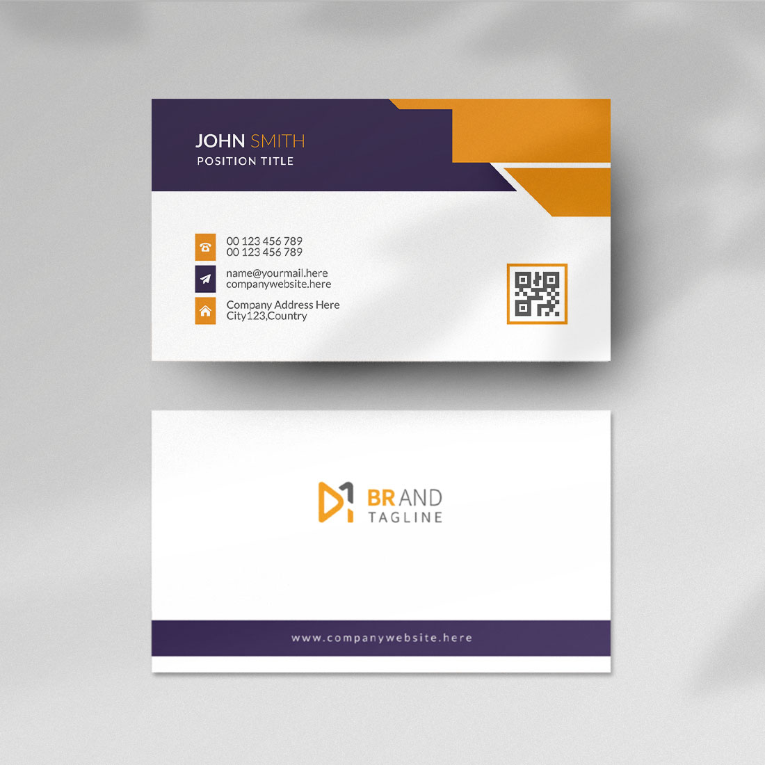 Clean and minimalist business card design template cover image.