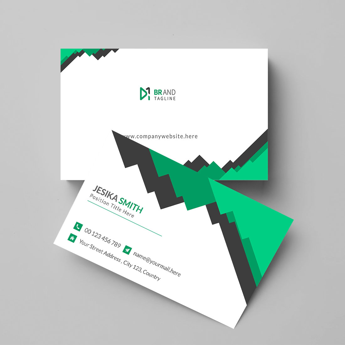 Minimal business card design template preview image.