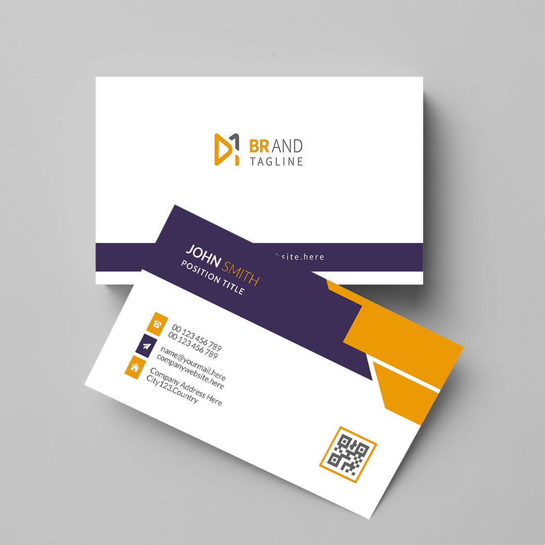 Clean and minimalist business card design template preview image.