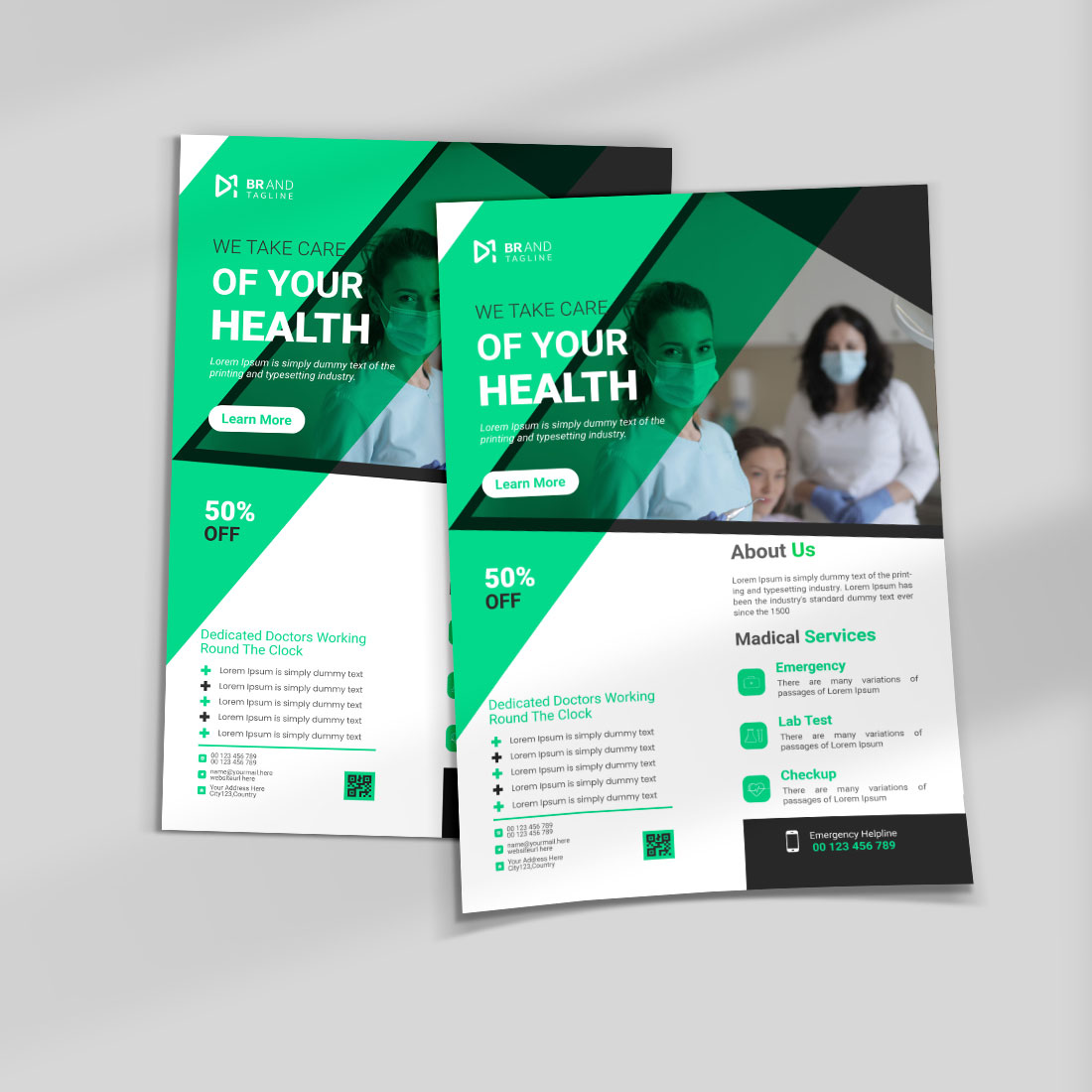 Medical flyer template preview image.