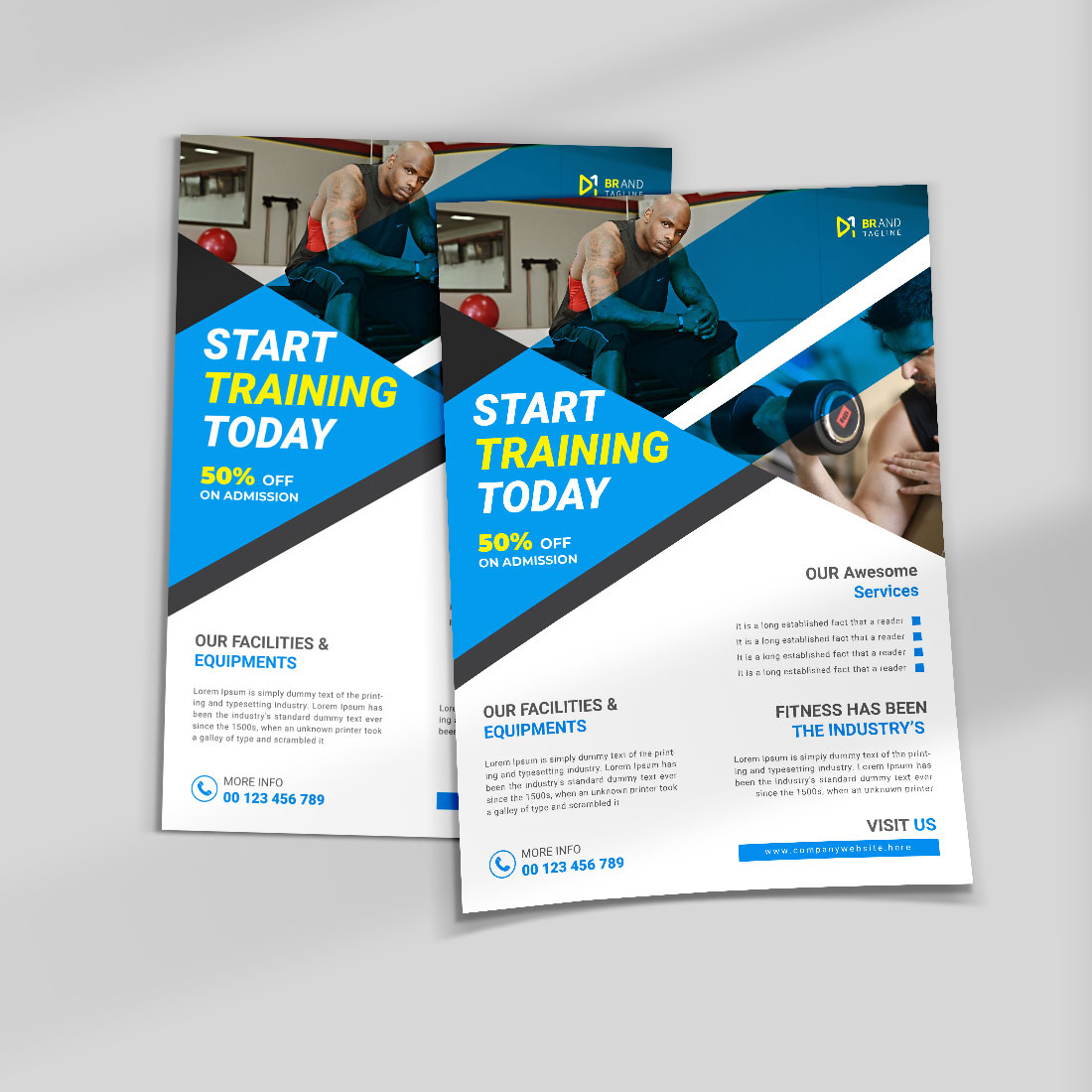 Hospital flyer template design preview image.