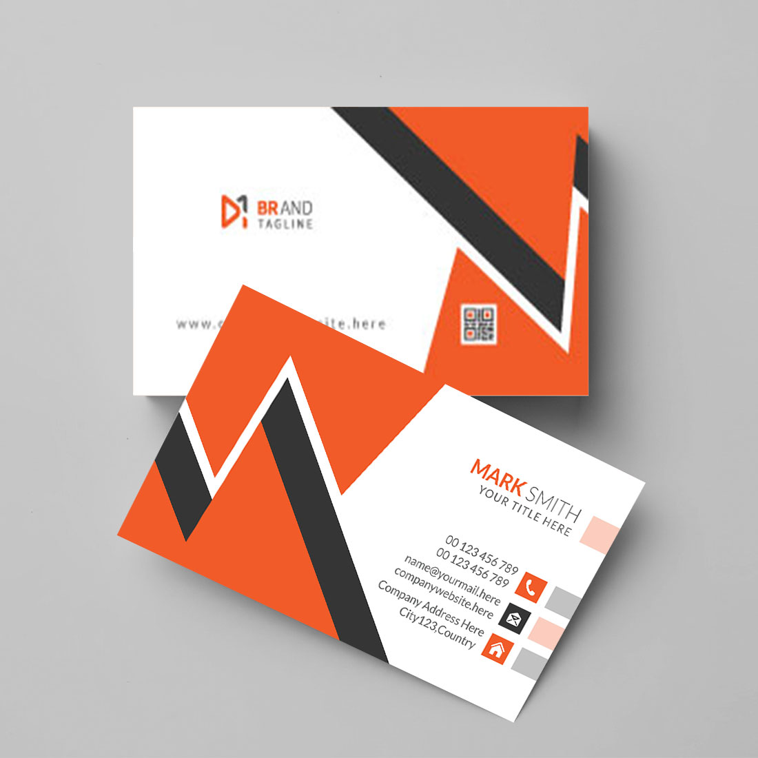 Modern and minimalist business card template preview image.
