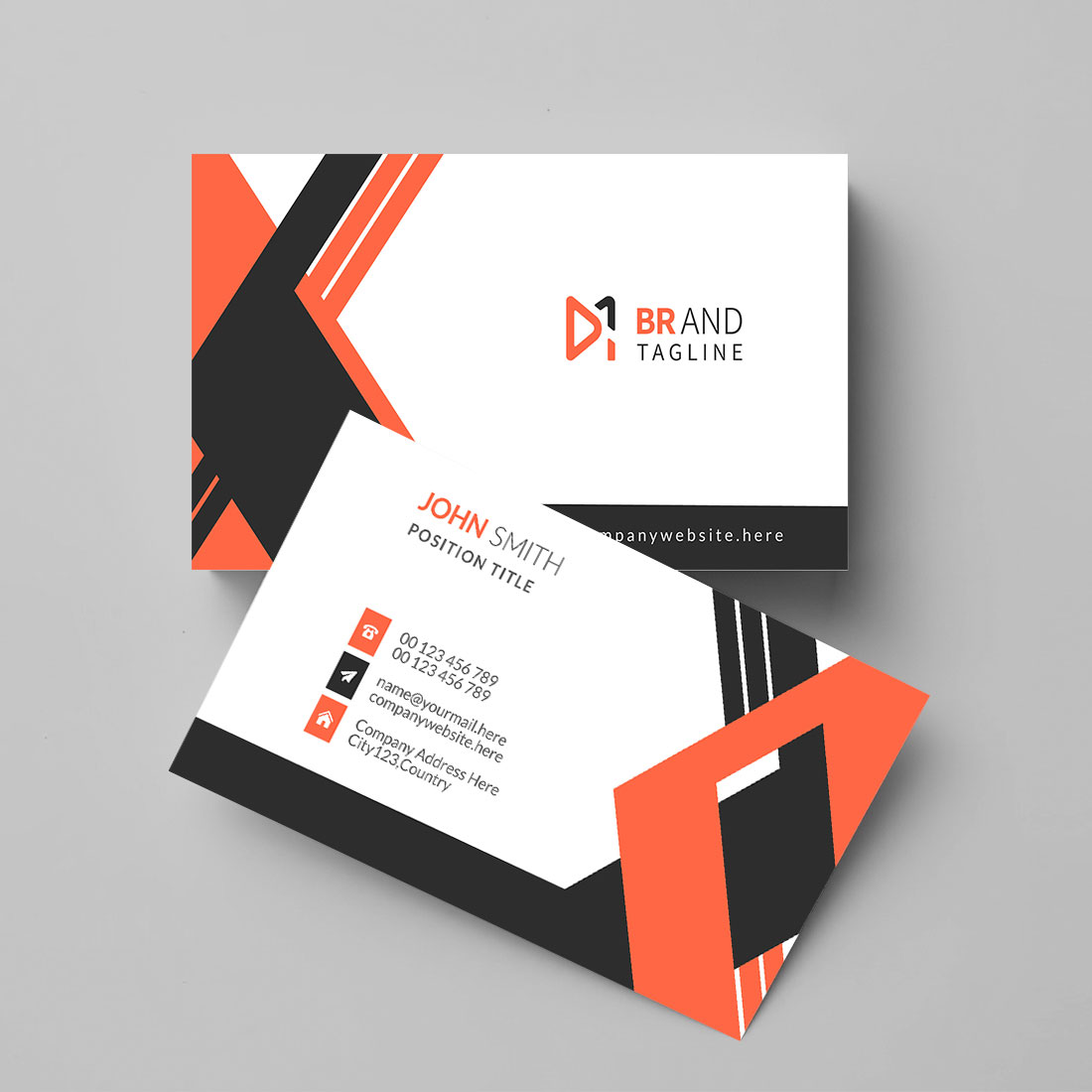 Minimalist business card design template preview image.