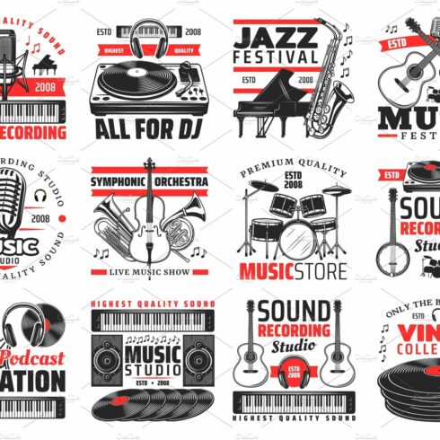 Music and sound icons cover image.