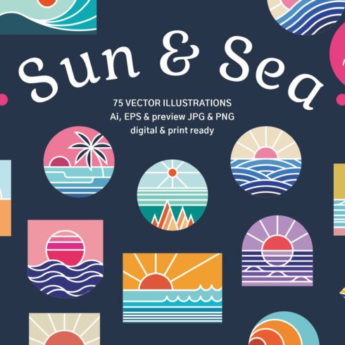 Sun & Sea, 75 Illustrations cover image.