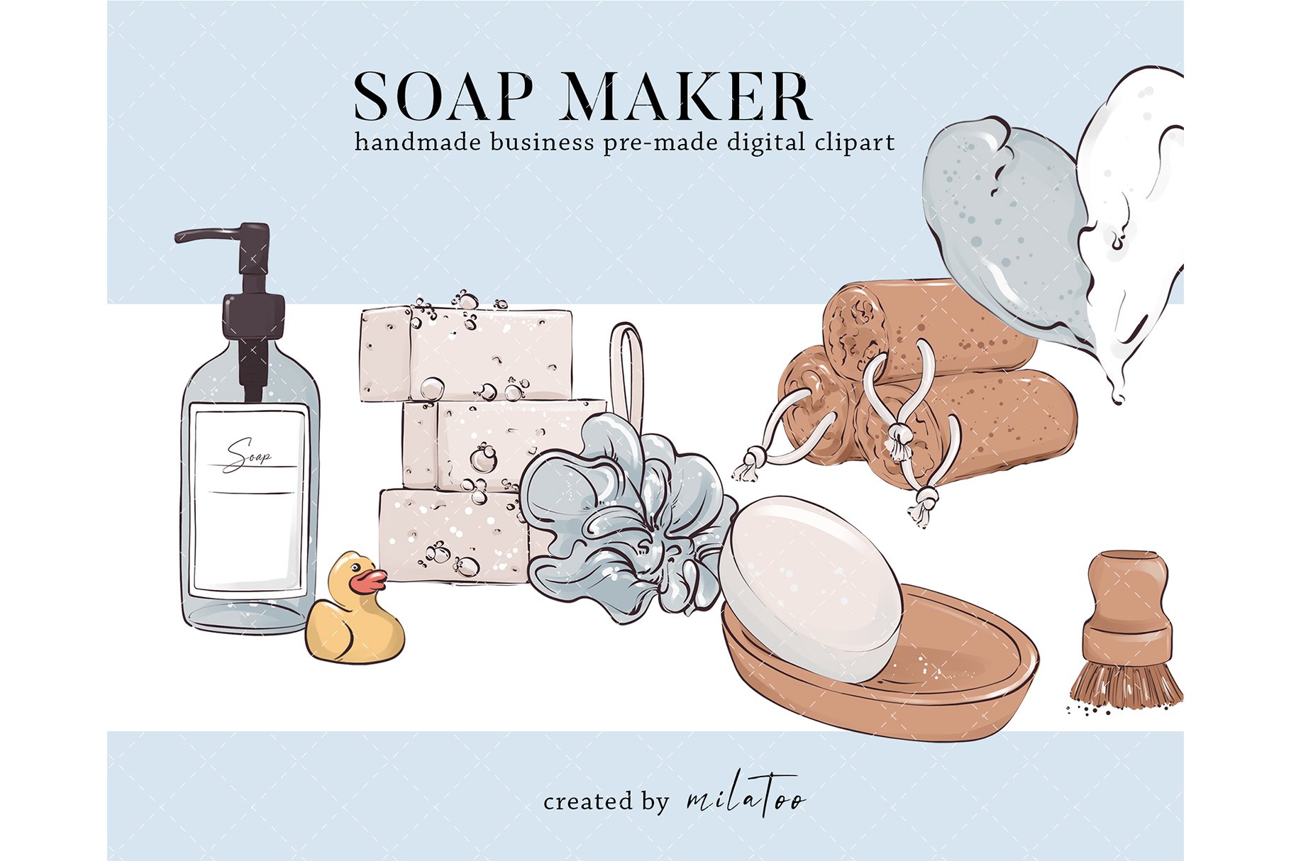 Soap bar clipart Self care spa PNG preview image.