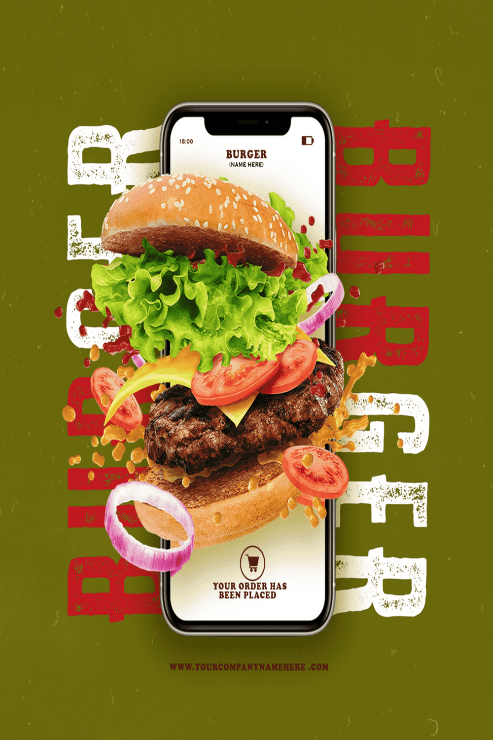 Burger poster social media desgin pinterest preview image.