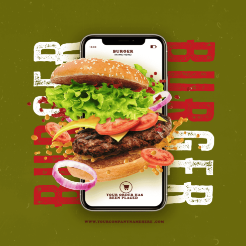 Burger poster social media desgin cover image.