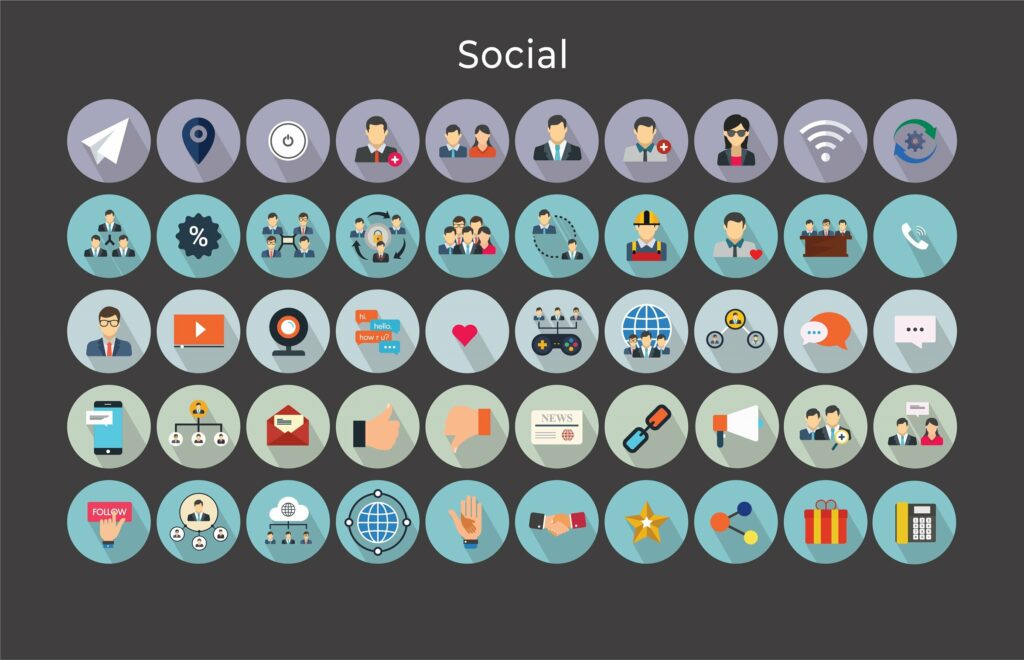Flat Vector Icons Social Pack V2 – MasterBundles