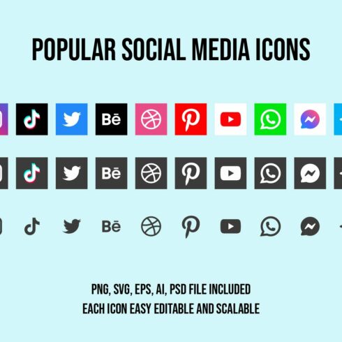 Popular Social Media Icons cover image.