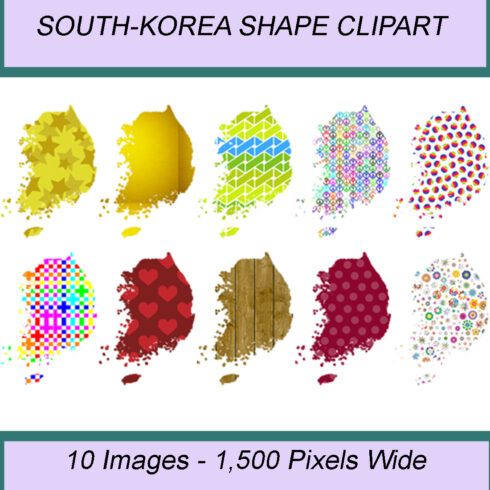 SOUTH-KOREA SHAPE CLIPART ICONS cover image.