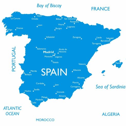 Vector map of Spain cover image.