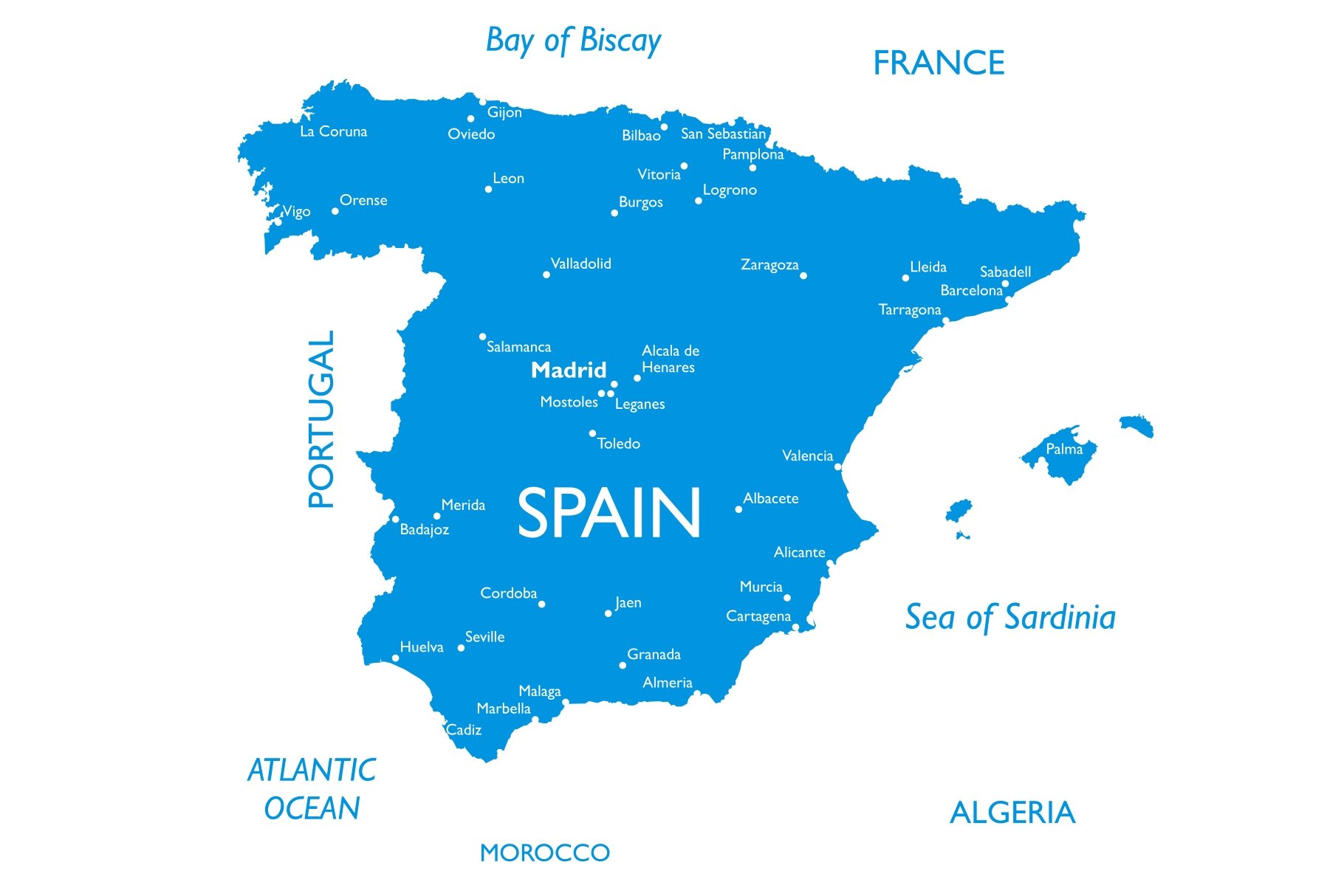 Vector map of Spain cover image.