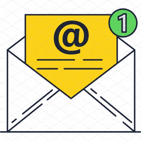 Mail icon email letter vector cover image.