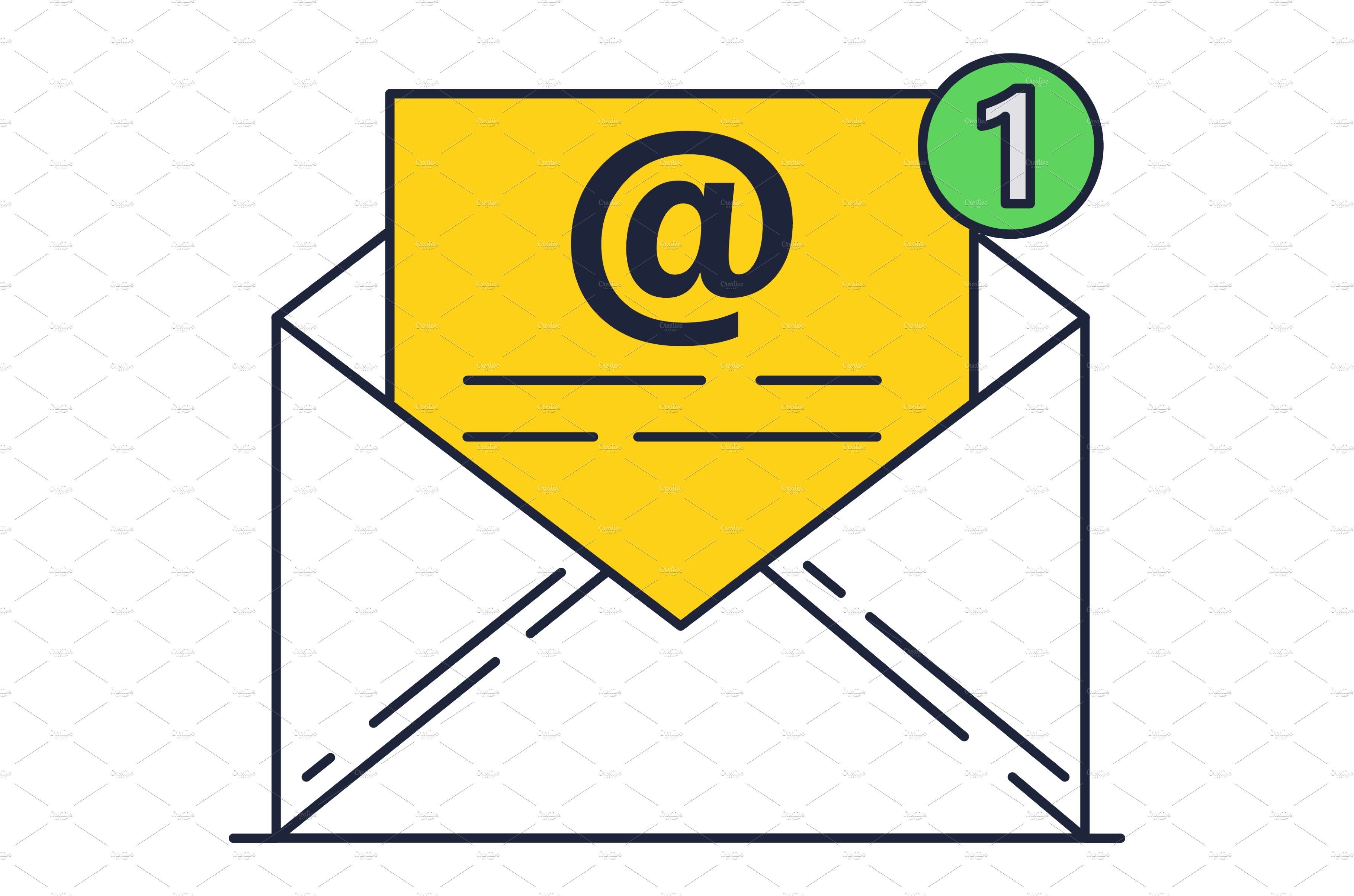 Mail icon email letter vector cover image.