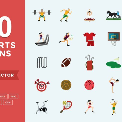 Flat Icons Sports Set cover image.