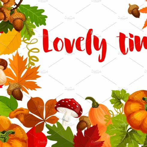 Autumn nature poster for Thanksgiving Day design cover image.