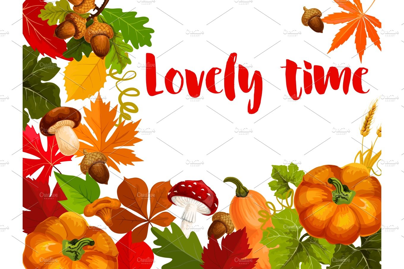 Autumn nature poster for Thanksgiving Day design cover image.