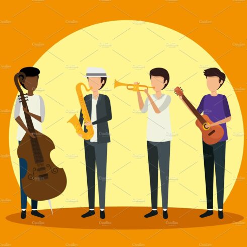 men play instrument to jazz day cover image.