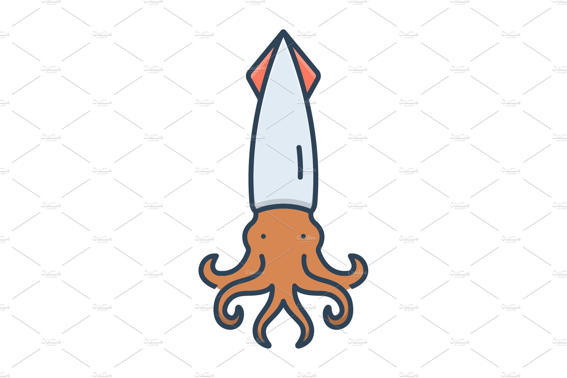 Squid calamari icon cover image.