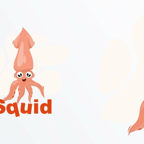 Cute Squid Illustration Design cover image.