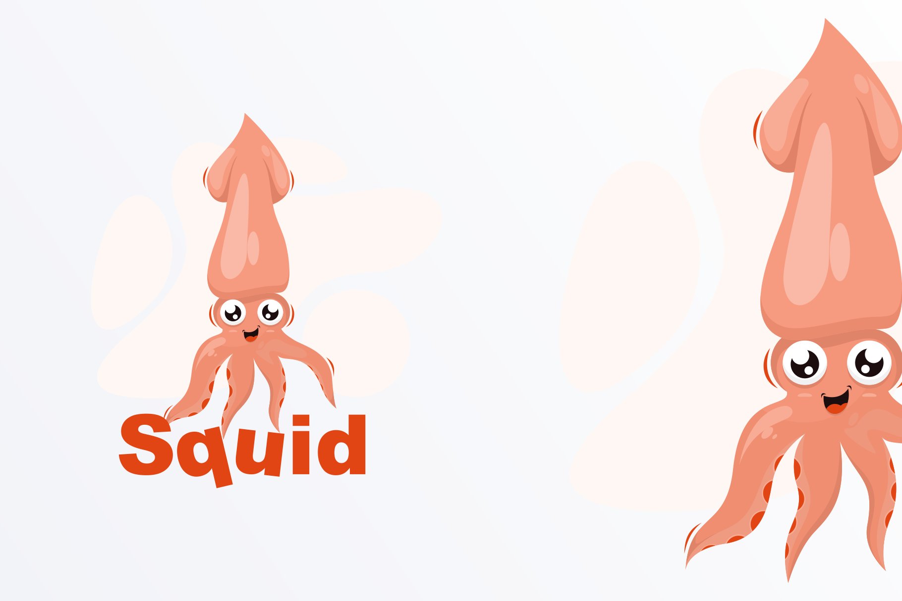 Cute Squid Illustration Design cover image.