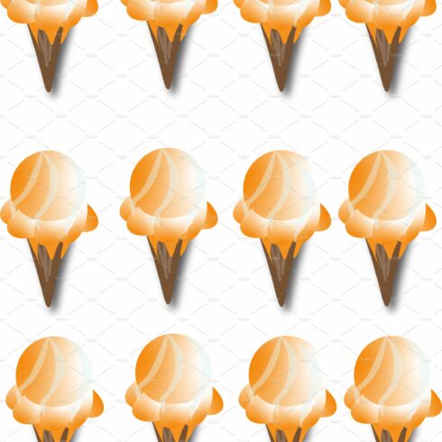Orange ice cream pattern. cover image.