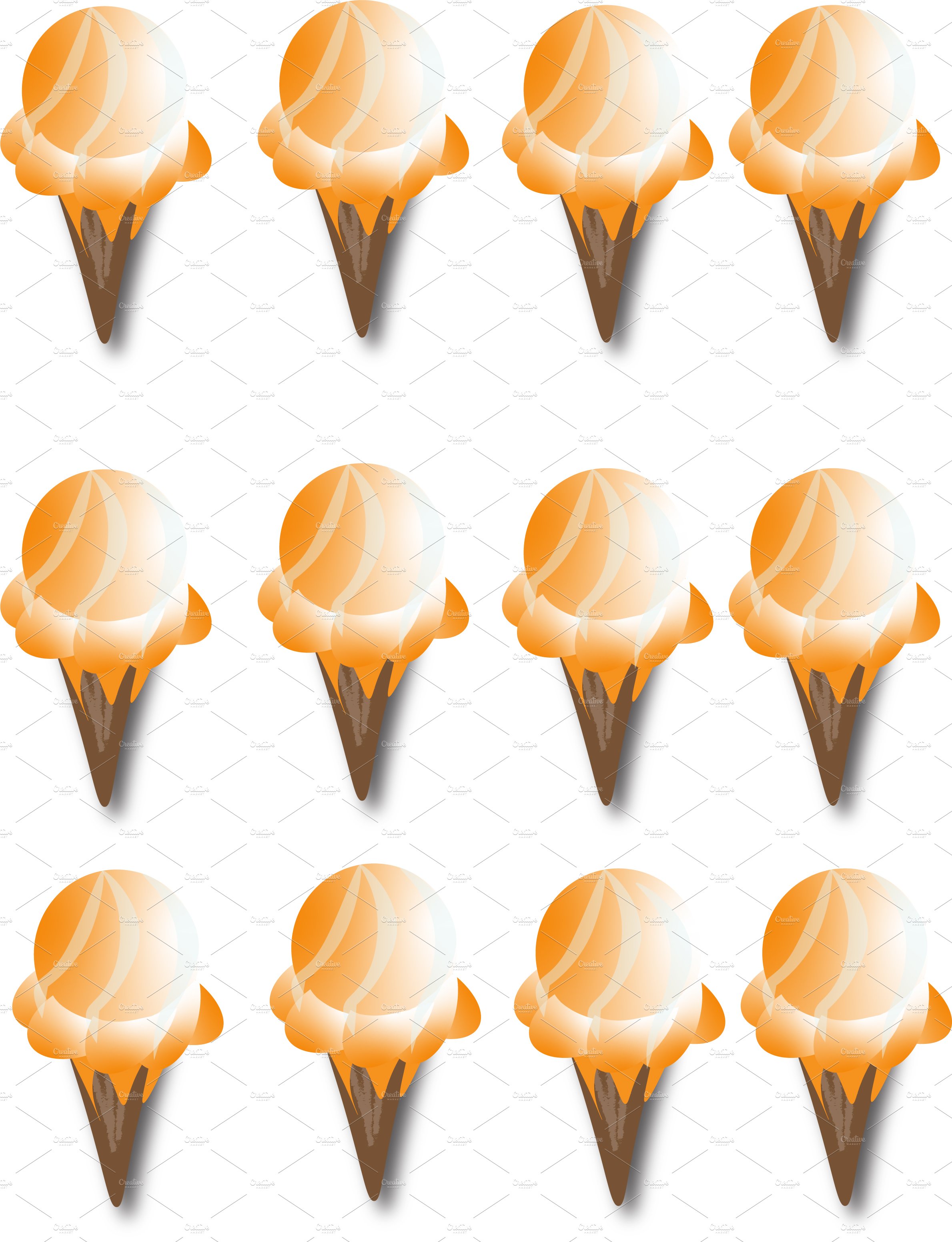 Orange ice cream pattern. cover image.