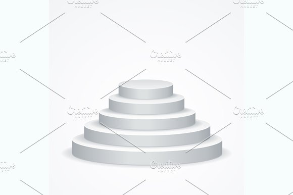Stairs Podium. Vector cover image.