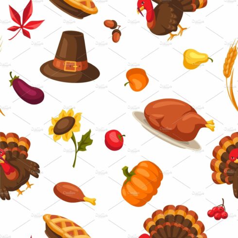 Happy Thanksgiving Day seamless cover image.