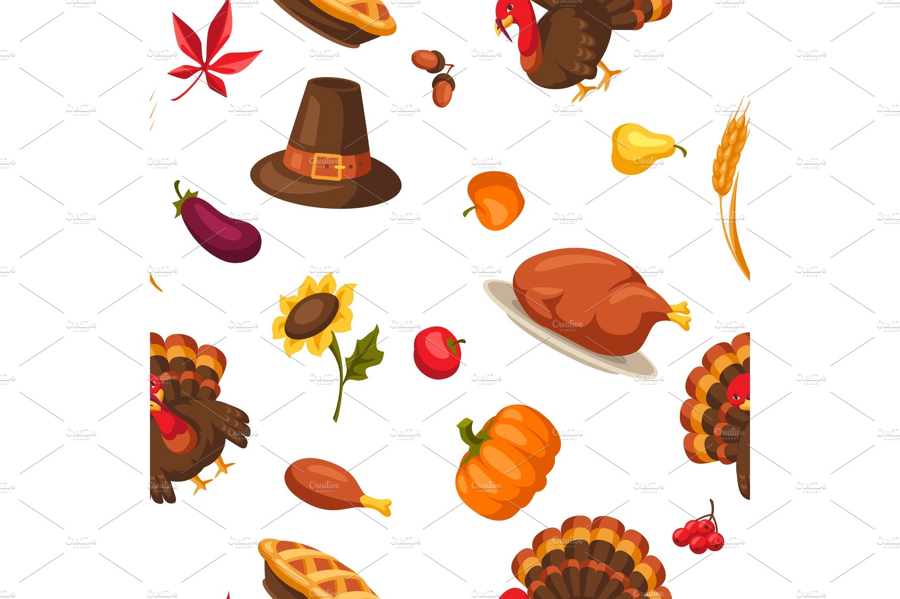 Happy Thanksgiving Day seamless cover image.