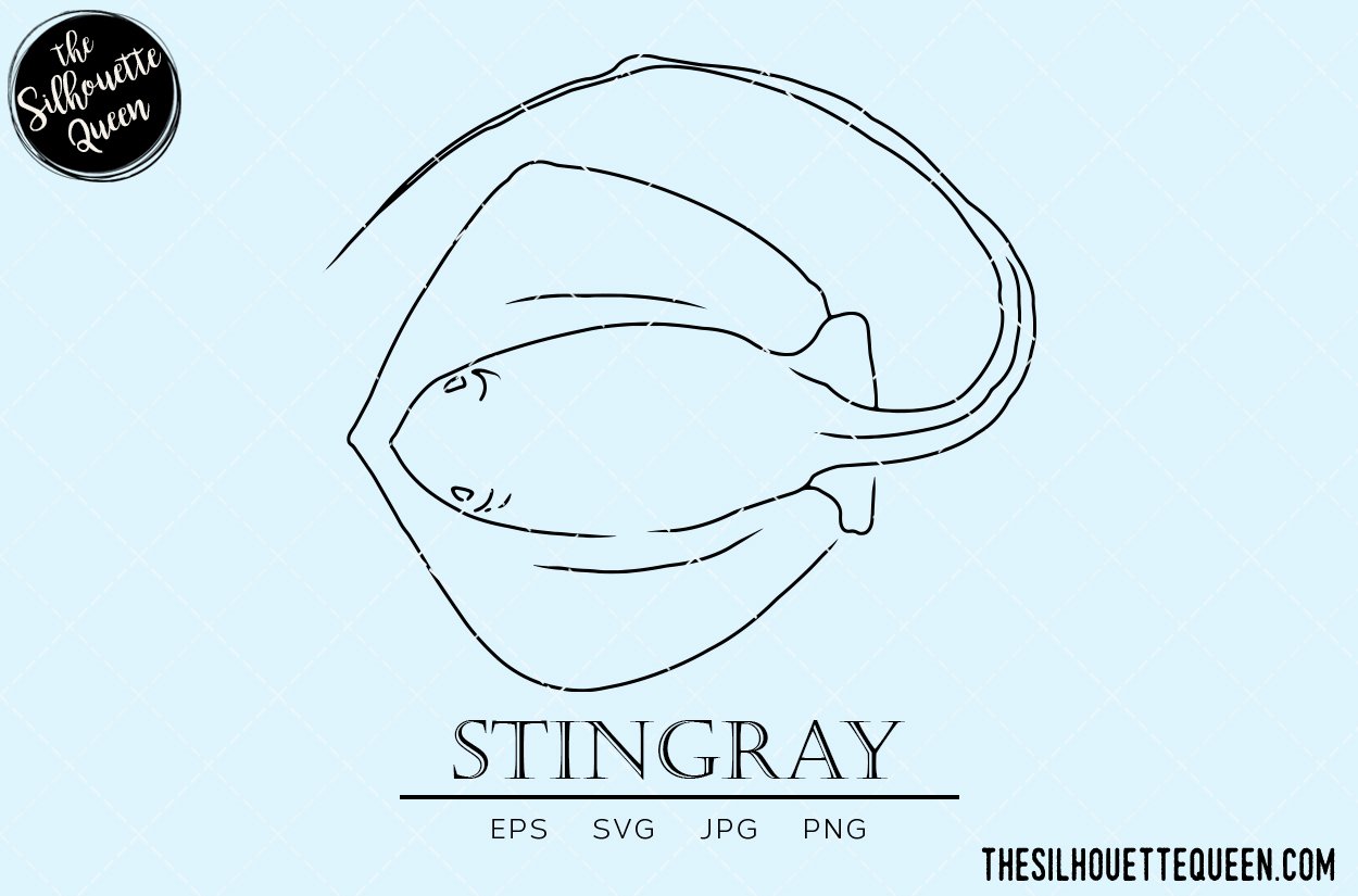 Stingray vector cut files cover image.