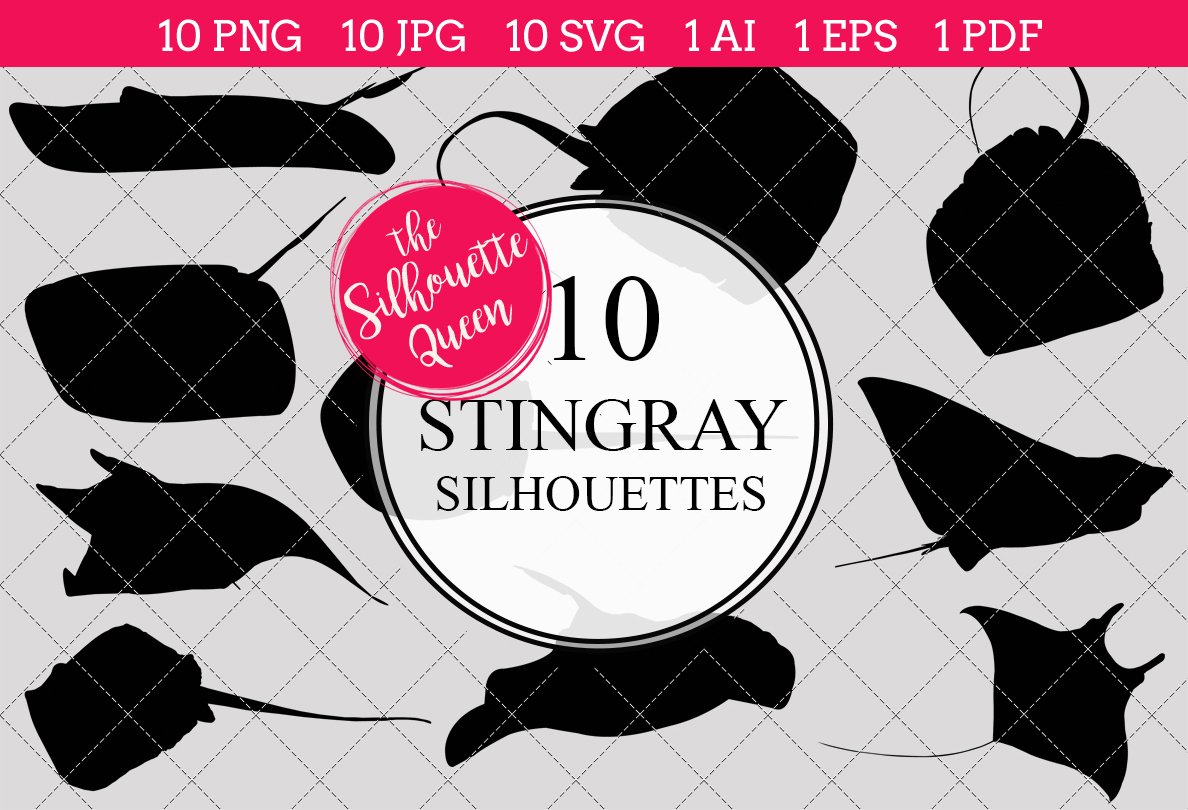 Stingray silhouette vector graphics cover image.