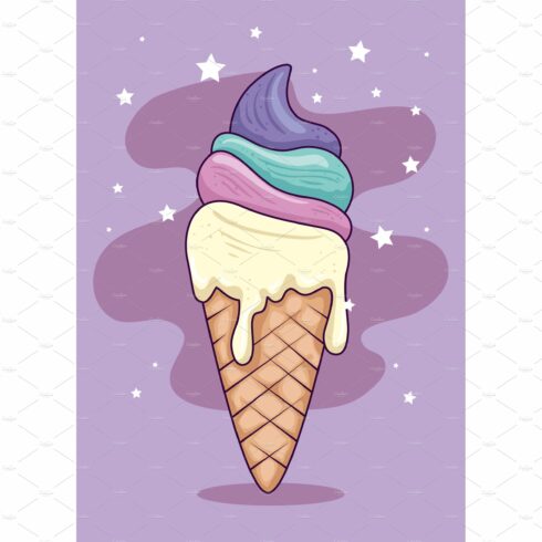 cute and delicious ice cream in cone cover image.