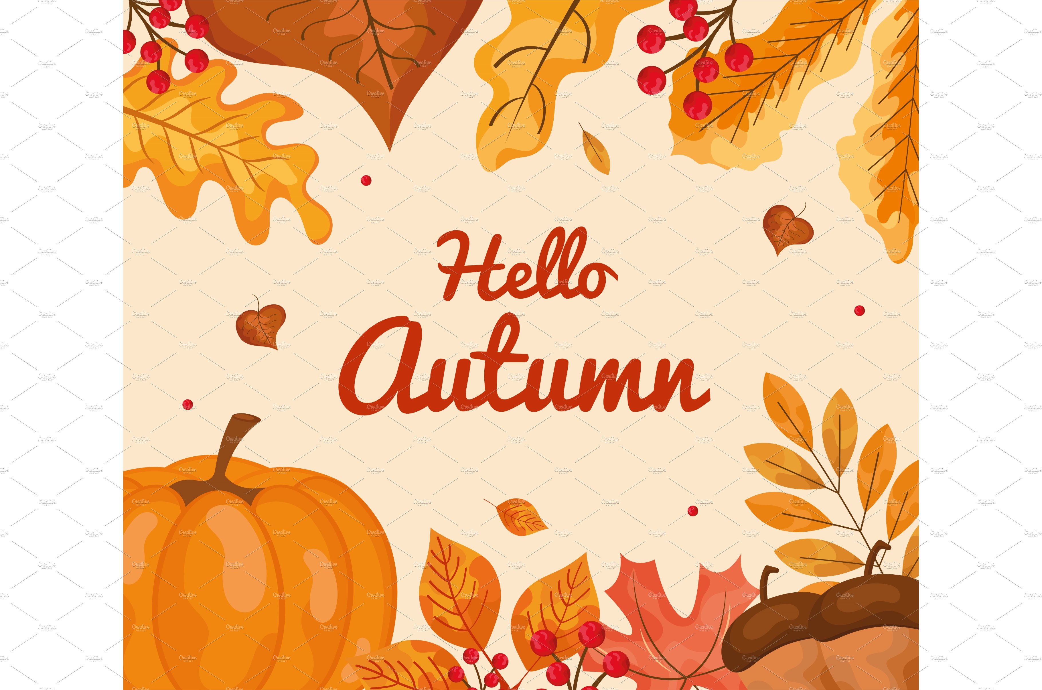 hello autumn season banner cover image.