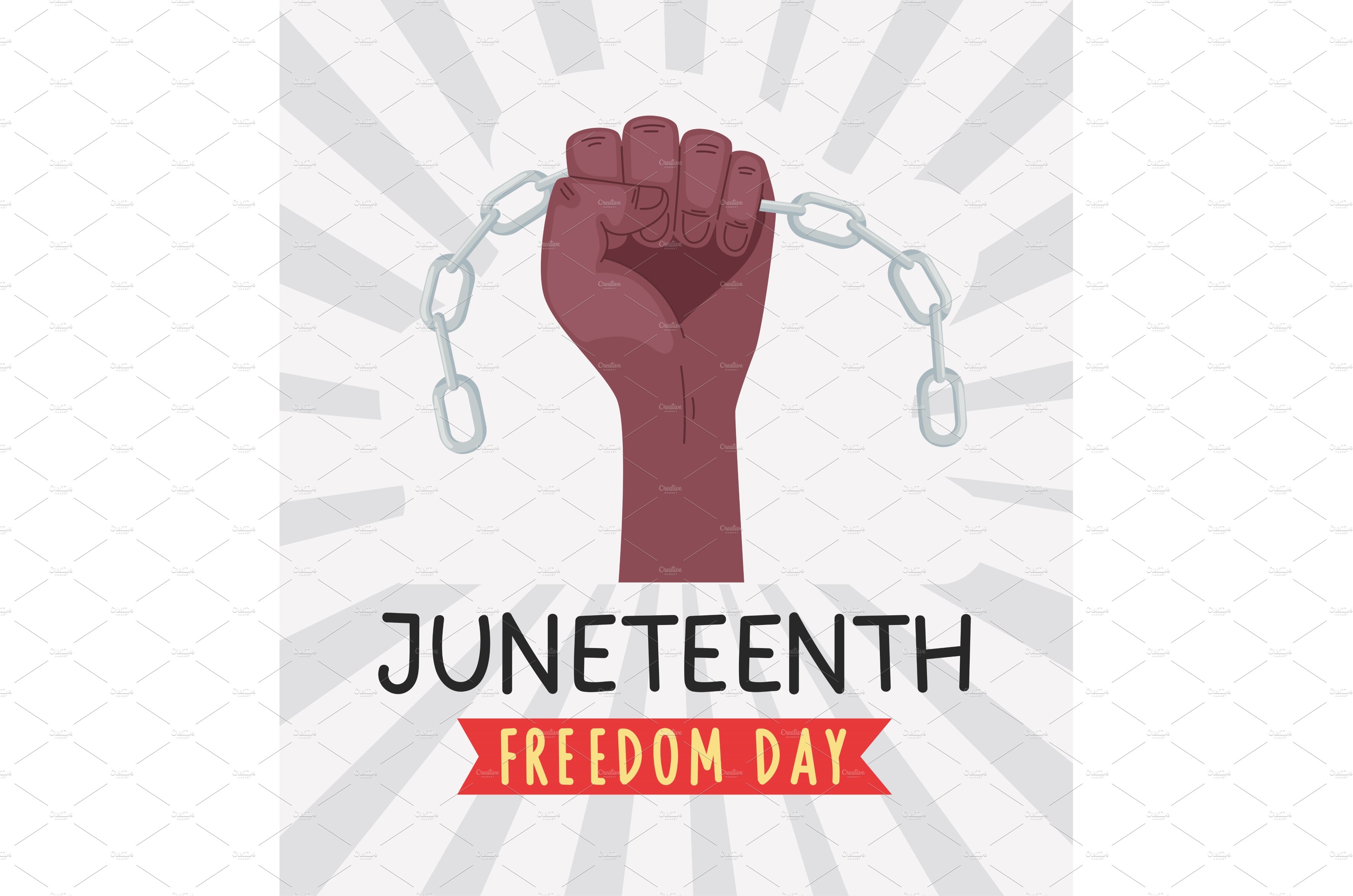 Juneteenth lettering with fist cover image.