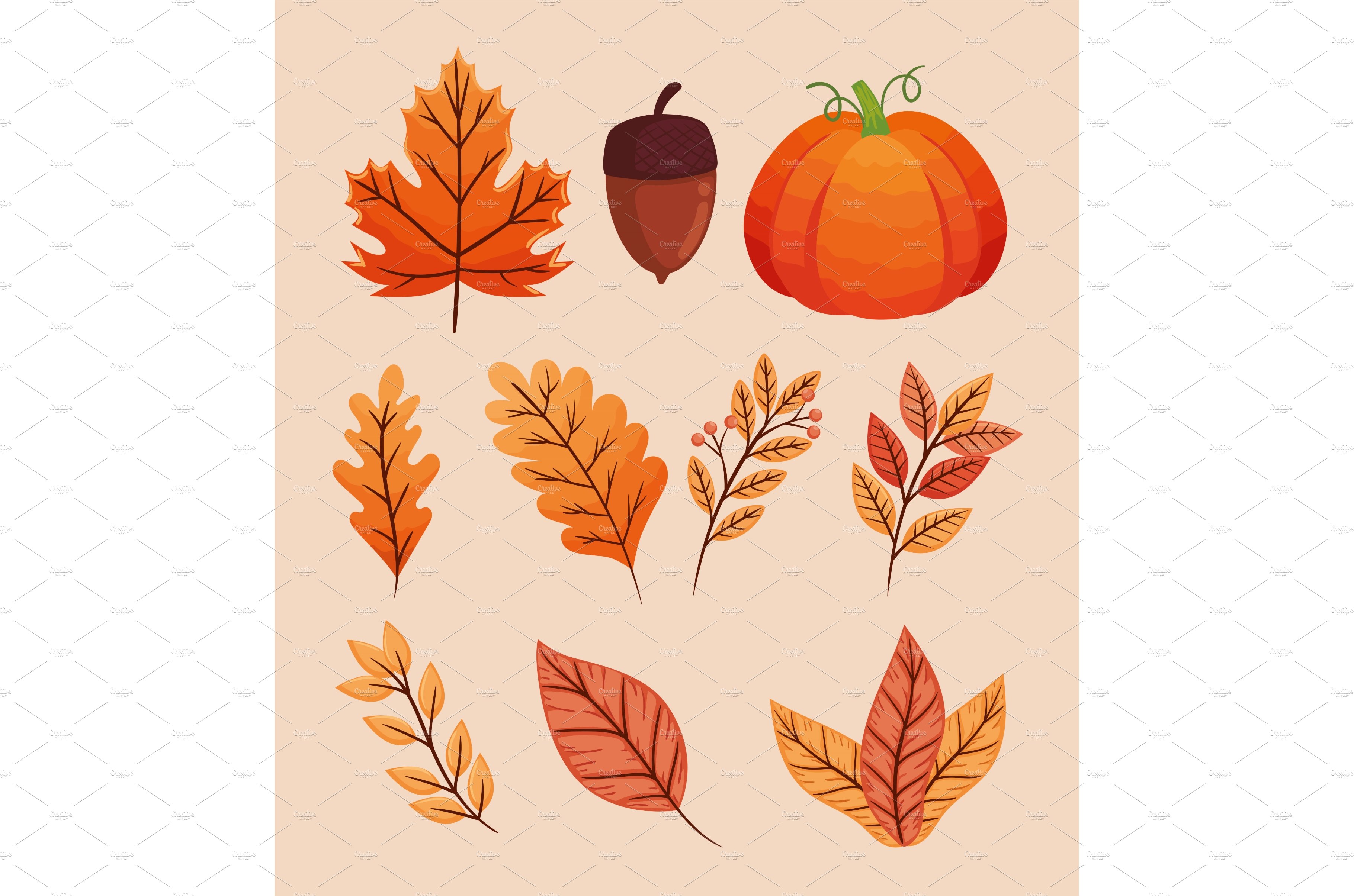 ten autumn season icons cover image.