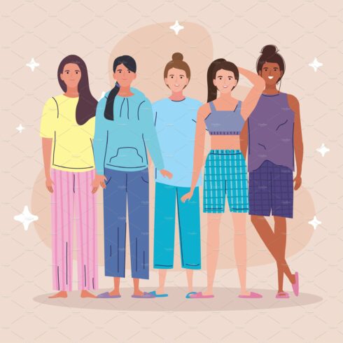 five female sleepwear models cover image.
