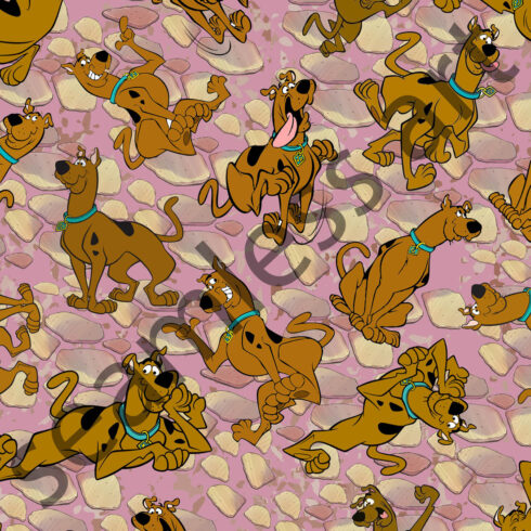 Dog cartoon seamless graphic design cover image.