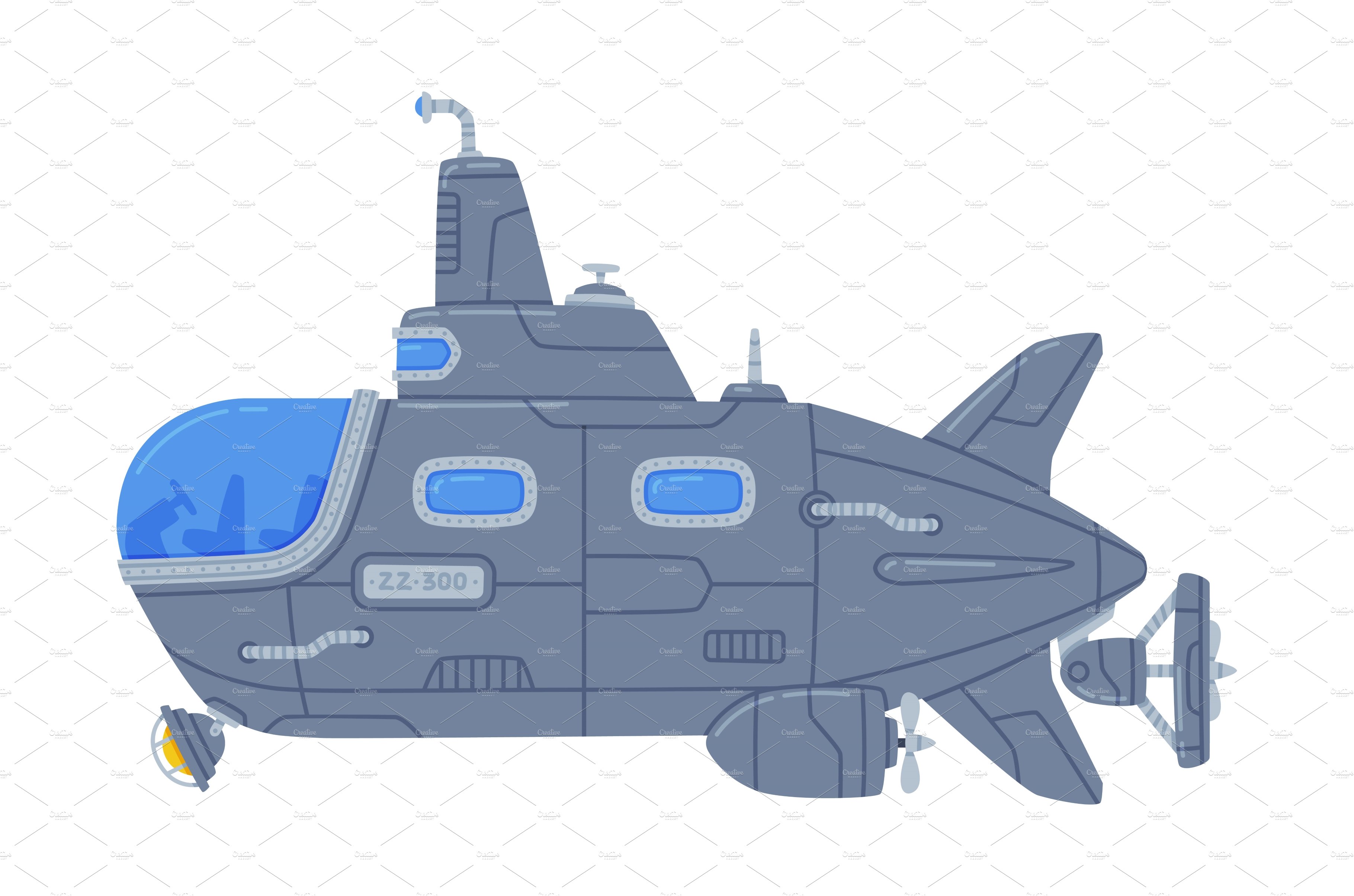 Blue Submarine Watercraft Swimming cover image.