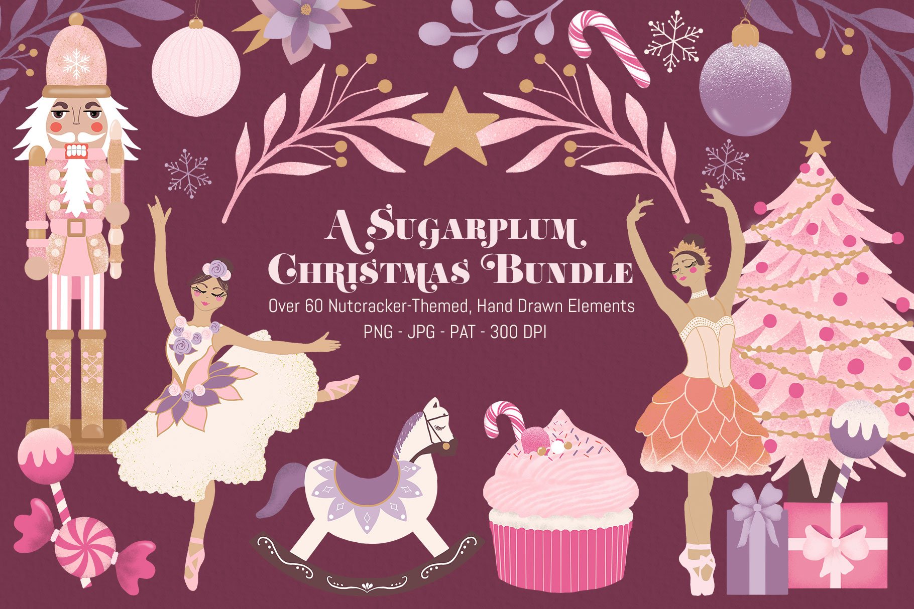 Sugarplum Nutcracker Clipart Bundle cover image.