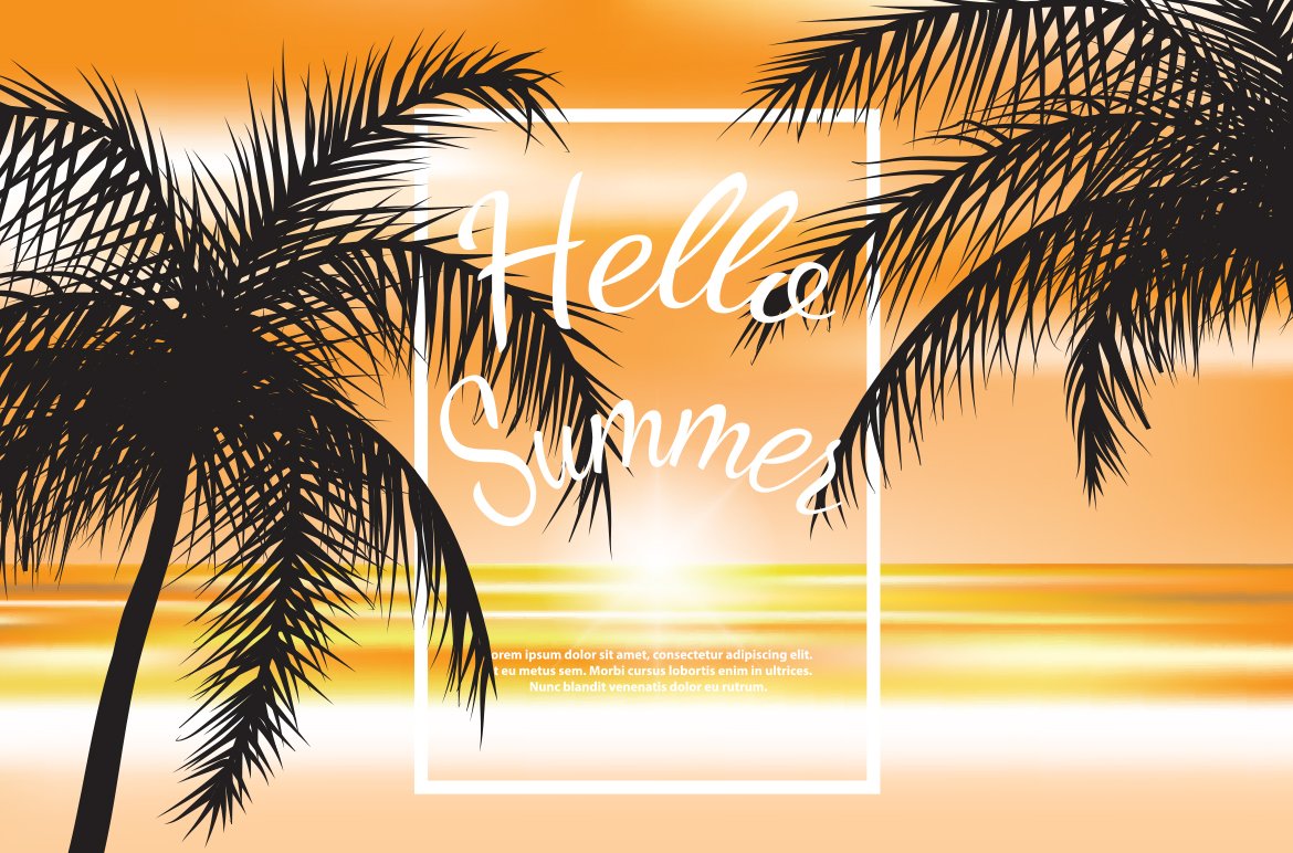 Summer Beach vector background cover image.
