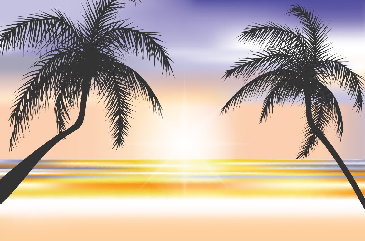 Summer Beach vector background cover image.