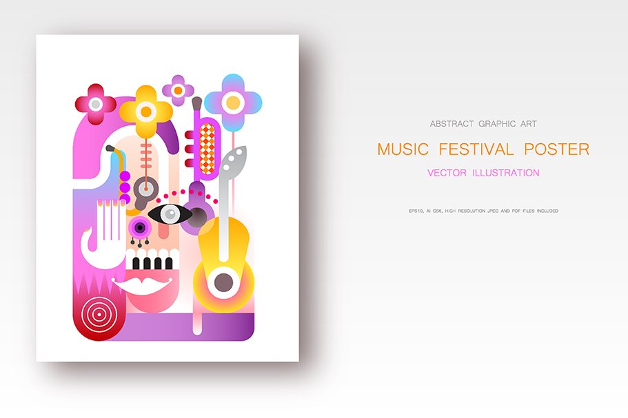 Music Festival vector design cover image.
