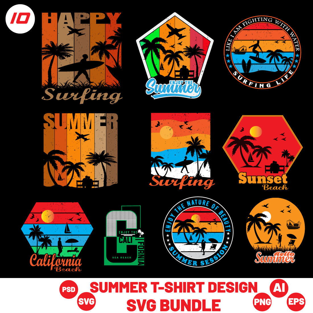 summer t shirt design svg bundle 721