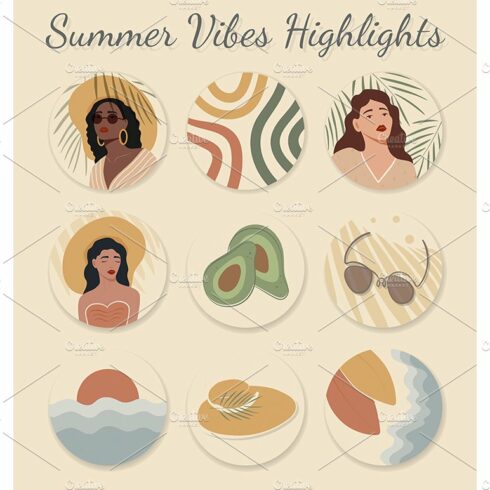 Social media summer highlight icons cover image.