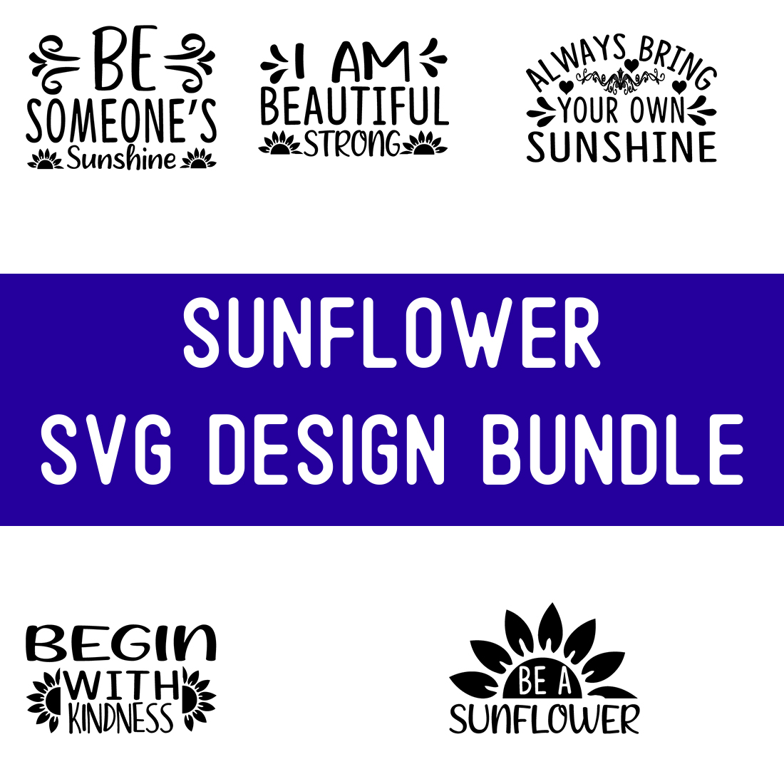 sunflower SVG Design Bundle cover image.