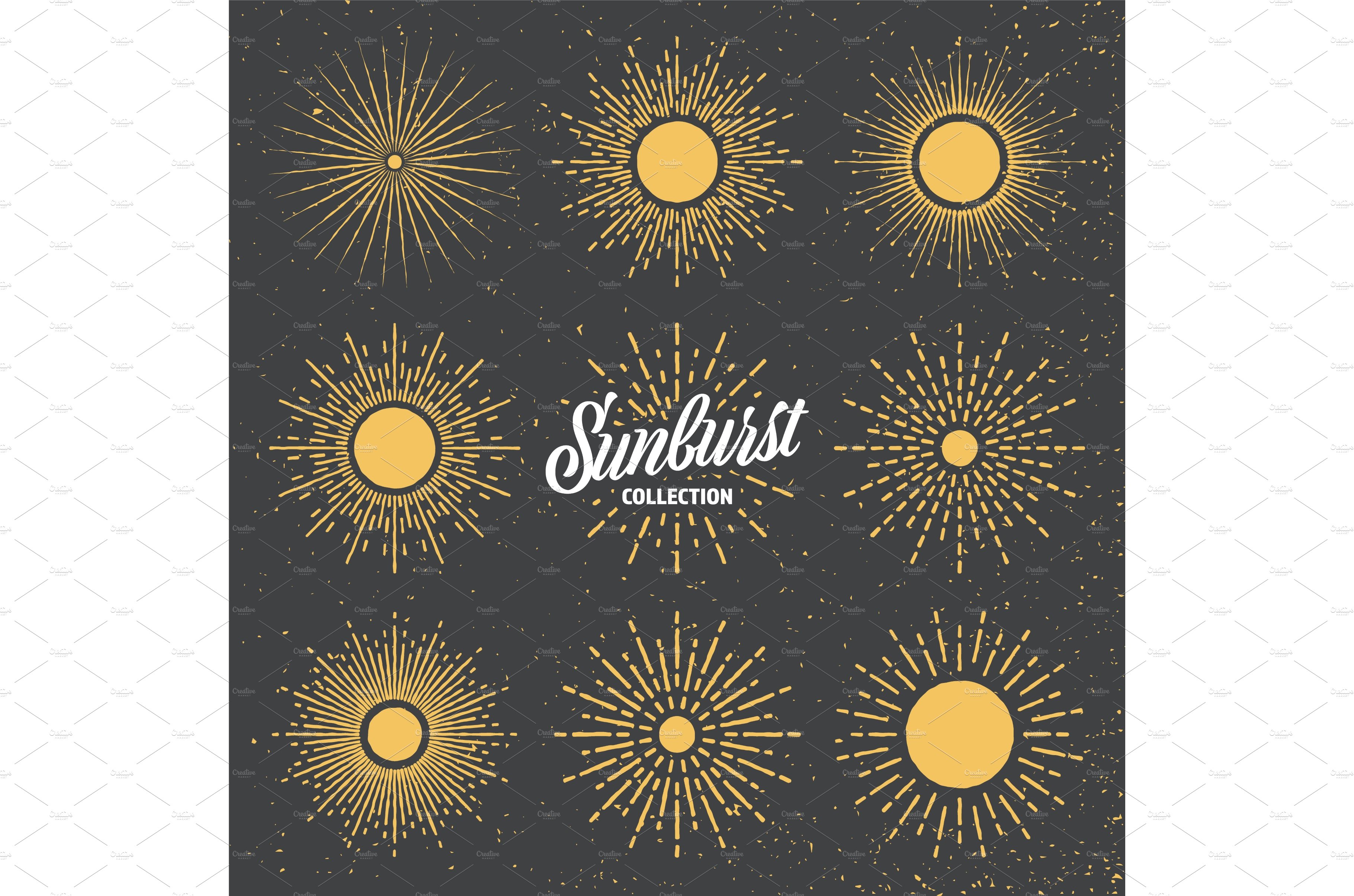 Vintage sunburst, sunset beams cover image.