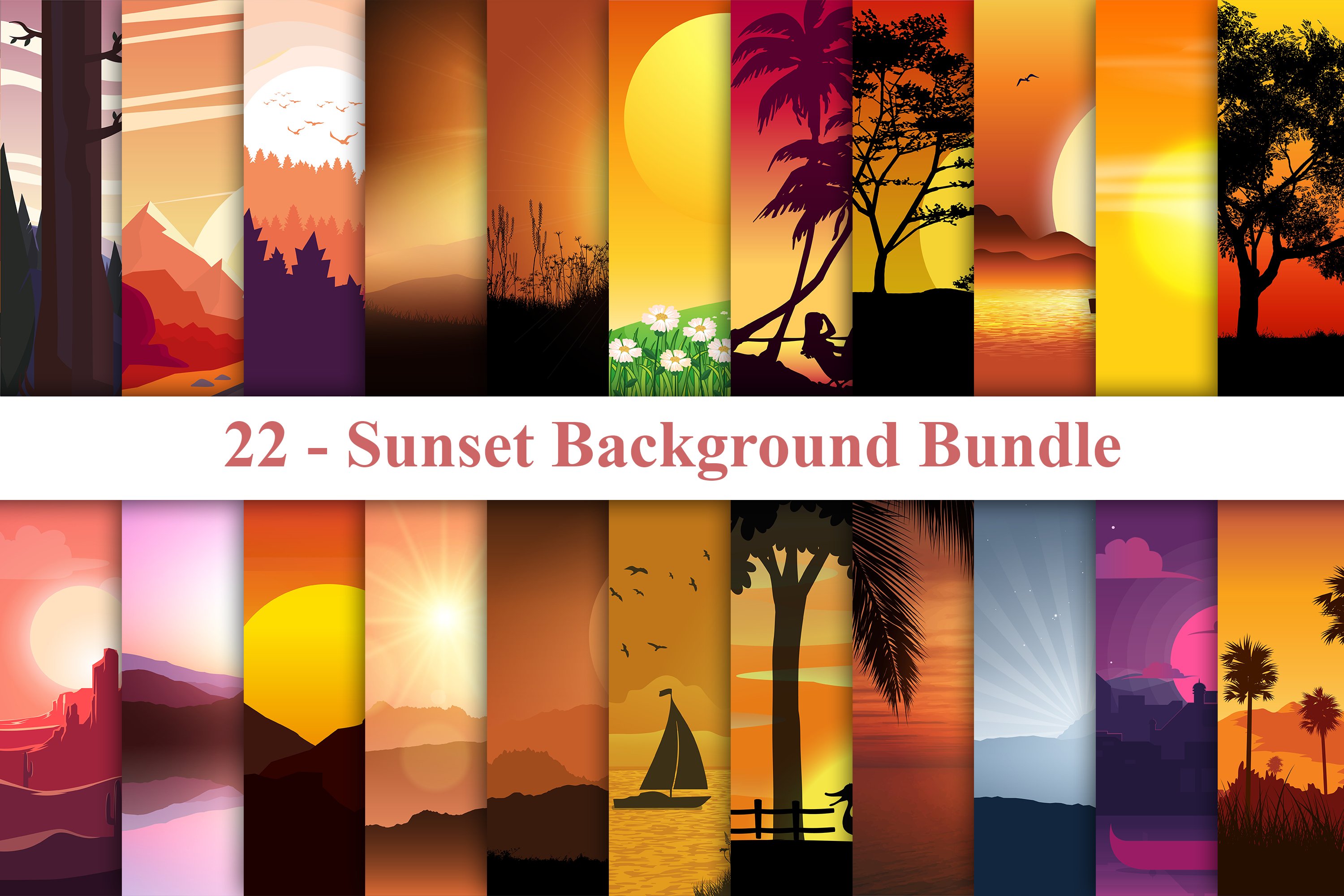 Sunset Background Bundle cover image.